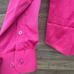 Siliteelon Button Down Hot Pink Long Sleeve Office Top Size XS Photo 5
