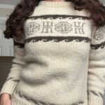 Vintage Handmade Knit 100% Wool Sweater Size XS / S Crew Neck Pullover Cream Photo 1