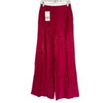 ZARA NWT  Satin Effect Shiny Wide Leg Fuchsia Pant Bloggers Fave XS Photo 8