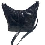 SUNCO EEL Skin Black Handbag Crossbody Large 9.5X4X11‎ Photo 0
