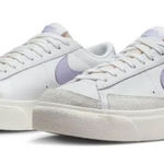 Nike  Blazer White and‎ Purple Sneakers Size 11 Very Gently Used Photo 0