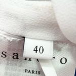 Sandro  Womens US 4 Illa Midi Dress Striped Lace Cold‎ Ruffle Shoulder Blue White Photo 10