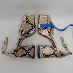 Topshop Stacey Snakeskin Print Ankle Strap Two Part Platform Heels Size 8 Photo 9