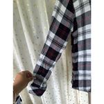 Rails  Hunter Black White Cherry Flannel Like Plaid Button Down Open Pocket Shirt Photo 2