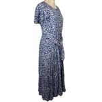 MADISON blue floral maxi dress with short flutter sleeves size small Photo 5