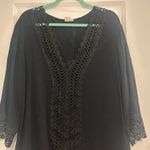 Lagaci Black Crochet Trim Swim Coverup Size M Photo 2