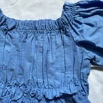 ZARA  Blue Off-The-Shoulder Top with Puff Sleeves Photo 2