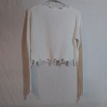 25 South White Frayed Distressed Hem Ribbed Knit Crop Sweater Size Small Photo 6