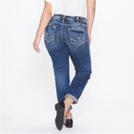 Silver Jeans NWT  Boyfriend Mid Rise Jeans Sz 20 Dark Wash Distressed Photo 1