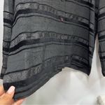 draper's & damon's PL Striped Black Gray Button-Up Shirt sheer burnout Photo 11