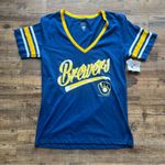 Genuine Merchandise Milwaukee Brewers  Womens Blue Short Sleeve Tee Size Md NWT Photo 0