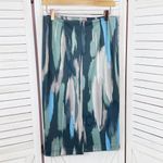 NY & Comp. Paint Stroke Print Stretch Scuba Knit Pencil Skirt Blue Grey‎ 2 Photo 8