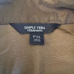 Vera Wang Simply Vera  Olive Green Trench Coat Anorak Utility Jacket Petite XL Photo 4