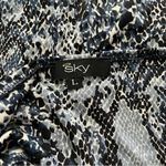 Sky Snake Print Silk Halter Tie Dress Snake Rhinestone Empire Waist, Sz L Size L Photo 11