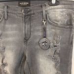 Black Orchid women's 27 low waist boy fit distressed ripped stretchy jeans 32x29 Photo 2