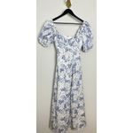 House Of CB  Felizia Puff Sleeve Sundress in Blue Print Size X-Small Plus Cup Photo 4