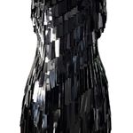 THE ATTICO Sequin Fringe Mini Dress Black Cocktail Designer Italy LBD IT 38 US 2 Photo 7