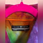 Peace Addict Tie Dyes Hand Dyed Multi Rainbow Button Down Long Sleeve Top L Blue Size L Photo 3