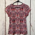 Title Nine  Matahari Geometric Short Sleeve Shirt Logo Pink Size XS Photo 0