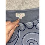 Lina Tomei Linen Cap Sleeve Embroidered Blue Dress Small Pockets‎ Photo 9