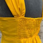 TCEC  Yellow Ruched Peplum Blouse Photo 5