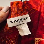 Wrapper  Red Mixed Print Sleeveless Halter Long Maxi Dress Women SZ 8 Photo 8