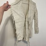 Free People  FP Take a Bow Cardigan Oatmeal Cream Fringe Bow Detail Boho Sweater Photo 6
