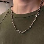 Retro Thorn Gothic barbed wire choker Punk Necklace, Thorn Clavicle Chain Photo 6