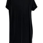 Black Ribbed Knit Dress Short Sleeve Crew Neck Casual Everyday XL SEE DESCRIPTI Photo 0