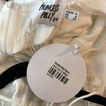 Princess Polly  Womens Fiorella Mini Dress Linen Blend Tie Back Pom Trim White 8 Photo 4