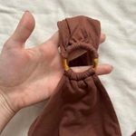 Ella Moss Brown babydoll top with bamboo circle detail straps Size medium Photo 3