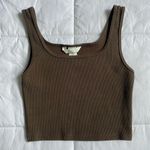 H&M  Brown Squareneck Cropped Tank Top size XS Photo 0