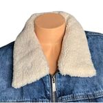 The Tubbo Moment By The Sea Denim Full Zip Jean Jacket Sherpa Collar Waves 2XL Blue Size 2X Photo 2