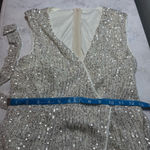 Cider New Women's Dress Size S Silver Beige Sequin Wrap Mini Party Photo 5