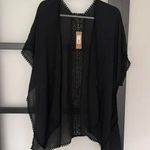 Steve Madden  Black Duster Lace Embroidered Cover Up NWT Photo 0