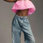 Anthropologie  NWT | Maeve Diamond Strap Crop Top in Pink | M Photo 0