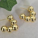 Boutique Gold Filled Chunky Bubble V Shape Hoop Earrings Photo 0