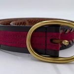 Fossil  Women's Colorblock Braided Belt Raspberry Red Brown Suede Leather Large Photo 1