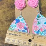 None Women's Floral Earring Set Pink Rose Studs Rose Dangles Teardrop Dangles Fashion Photo 6