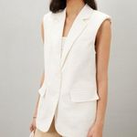 Endless Rose White Linen Blend Front Button Oversized Vest Blazer Size XS Photo 2