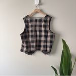 Torrid  Stretch Twill Fitted Vest Elation Plaid Deep Black Tan Vest Button Up NWT Photo 4