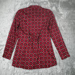 Roper Shirt Womens Medium Red White Geometric Floral Cowgirl Western Colorful Photo 2