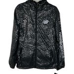 New Balance NEW  Black Silver Foil Monogram Windbreaker Jacket S Reflective Photo 0