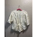 Free People  White Embroidered Blouse Woman’s Size Large Small Stain Photo 11