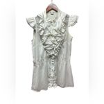 Ali & Kris ruffle blouse. Ivory in color. Size Medium Photo 5