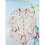LC Lauren Conrad  Strawberry‎ Print Tie-Front Button Down Shirt Small S Photo 1