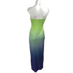 Princess Polly  Green Blue Ombre Mesh Strapless Maxi Bodycon Tube Gown Dress Sz 6 Photo 1