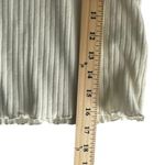 BP . Size Medium White Lettuce Edge Rib‎ Knit Cropped Soft Henley Sweater Photo 5