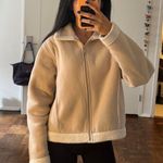 Fleece Lined Zip Up Jacket Tan Size M Photo 0