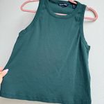 Veronica Beard  Jordyn Ribbed Cropped Tank Bottle Teal Green Size XL Racerback Photo 2